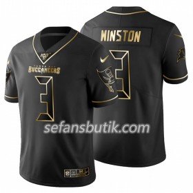 Tampa Bay Buccaneers Tröjor Jameis Winston 3 Nike Svart Golden Edition 100th - Herr